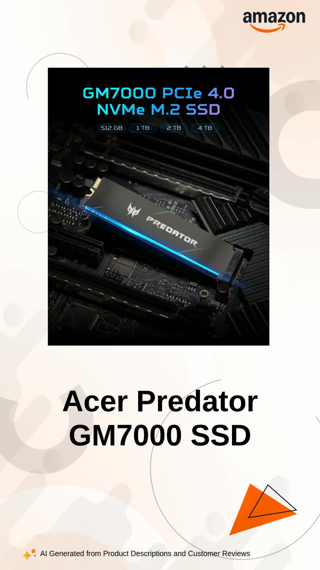 Acer Predator GM7000 M.2 SSD 4TB NVMe 1.4 PCIe Gen4×4 Acer Predator GM7000 M.2 SSD 4TB NVMe 1.4 PCIe Gen4×4