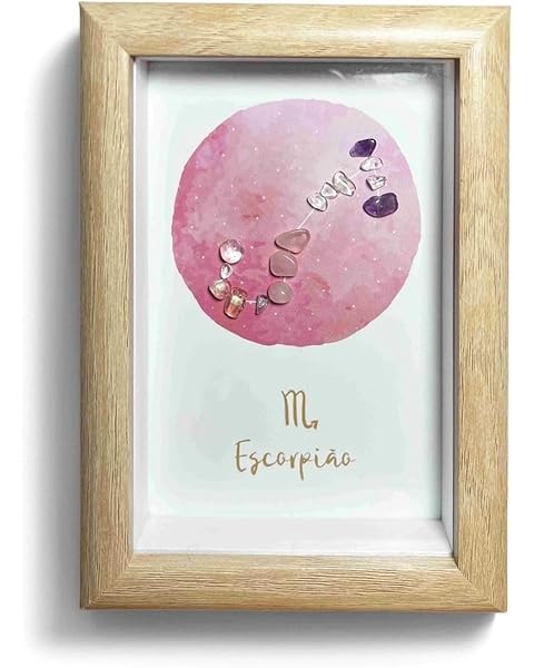 Scorpio Crystals Gift, Zodiac Sign Decor Gifts, Natural Crystal Zodiac Painting for Wall Art, Home Decor, Christmas Holiday Gift, Birthday Gift for Women, Friend, Bed Room, Living Room