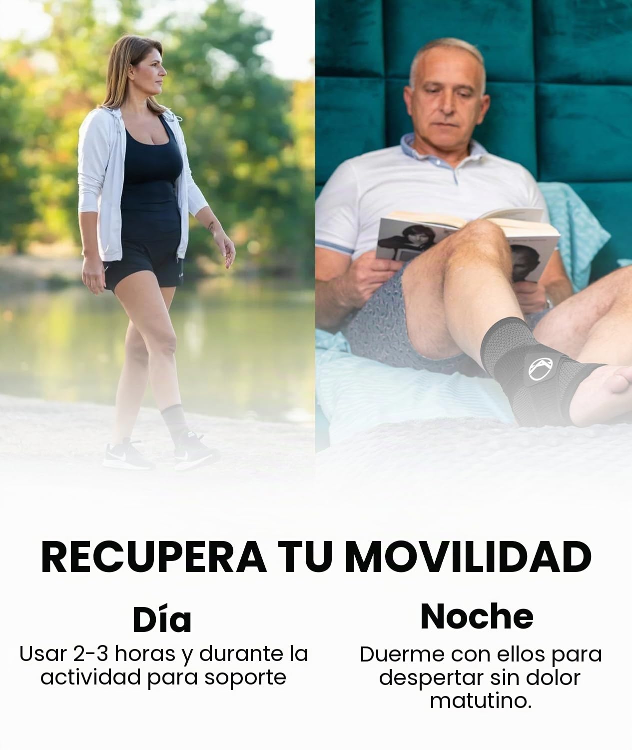 Koprez Manga para fascitis plantar, alivio de la fascitis plantar, calcetines para fascitis plantar, manga de compresión de tobillo, soporte de tobillo para mujeres, soporte para fascitis plantar