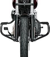 Vista 6 de 1 1/4 "Bigote Motor Guard Highway Crash Bar para Harley Softail Fat Boy 2018-posterior Negro Mate