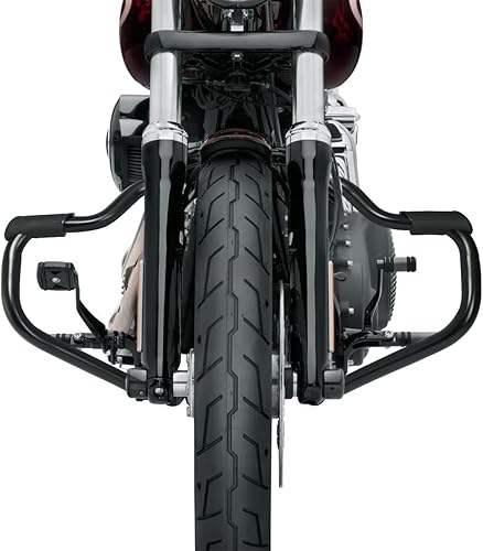 Miniatura 6 de 1 14 "Bigote Motor Guard Highway Crash Bar para Harley Softail Fat Boy 2018-posterior Negro Mate