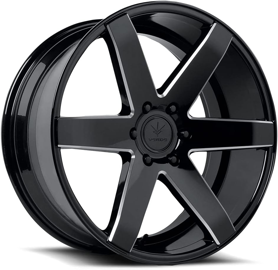 V24 Invictus Gloss Black/Milled Windows Wheel 20x9"/5x120mm/+35mm Offset