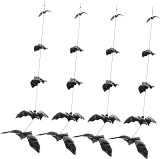 Abaodam 1 Set bat skewer for outside deco outdoor black decor plastic hanging decor tree hanging bats halloween party bats Bat Pendant for Outdoor Halloween Pendants horror bat decor