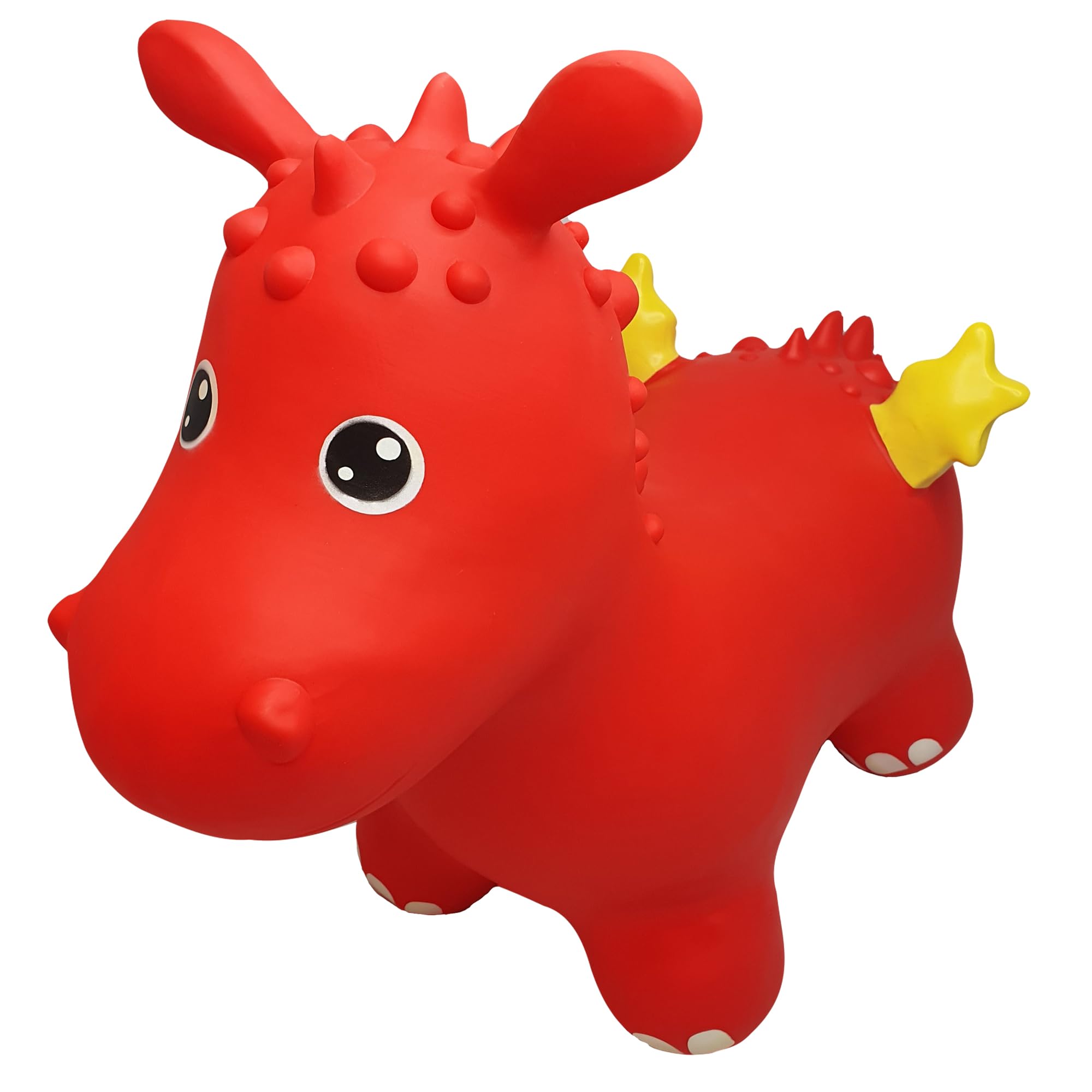 GERARDO'S My First Jumpy Dragon Rouge - Trampoline - Voiturette - Enfant - Inclut Pompe - Rouge - 1 Joueur - Caoutchouc - Pas de Piles Requises - Manuel - Ride on