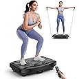 Vibration Plate Exercise Machine Weight Loss, Full Body Workout Vibration Plate Lymphatic Drainage, 199 Adjustable Speeds Power Shaping Vibrating Plate 450 Lbs Capacity Fitness Platform White