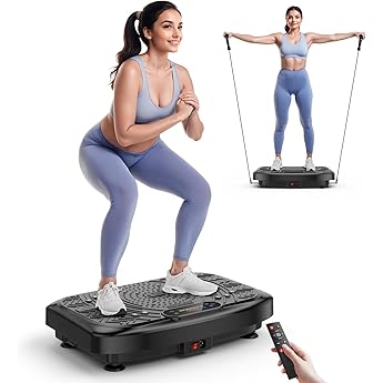 Vibration Plate Exercise Machine Weight Loss, Full Body Workout Vibration Plate Lymphatic Drainage, 199 Adjustable Speeds Power Shaping Vibrating Plate 450 Lbs Capacity Fitness Platform White