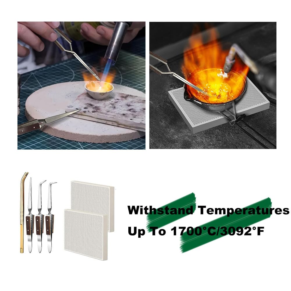 Kit de soudage à bijoux avec 3 pinces à souder, 2 disques à souder en céramique, 1 pince à cuivre (Style 2), accessoires pour la fabrication de bijoux (modèle 2)