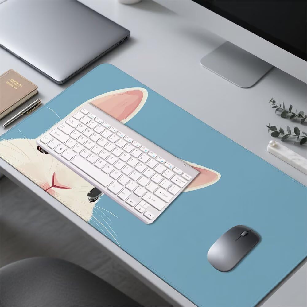 Podkładka na biurko, niebieska, XXL, 1200 x 600 x 3 mm, podkładka pod mysz, dla graczy, akcesoria na biurko, antypoślizgowa podkładka, poprawia precyzję i prędkość, do gier i biura, f-191