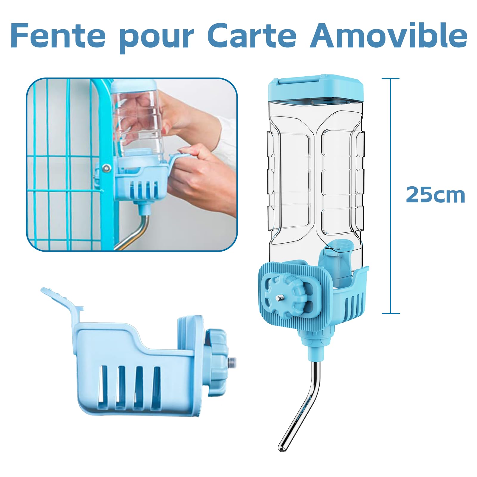 Distributeur Eau pour Petits Animaux, 1200ML Suspendue Grande Capacité Automatique Abreuvoir Eau Anti-Goutte Biberon pour Lapin Chinchilla Cochon d'Inde Hérisson Furet