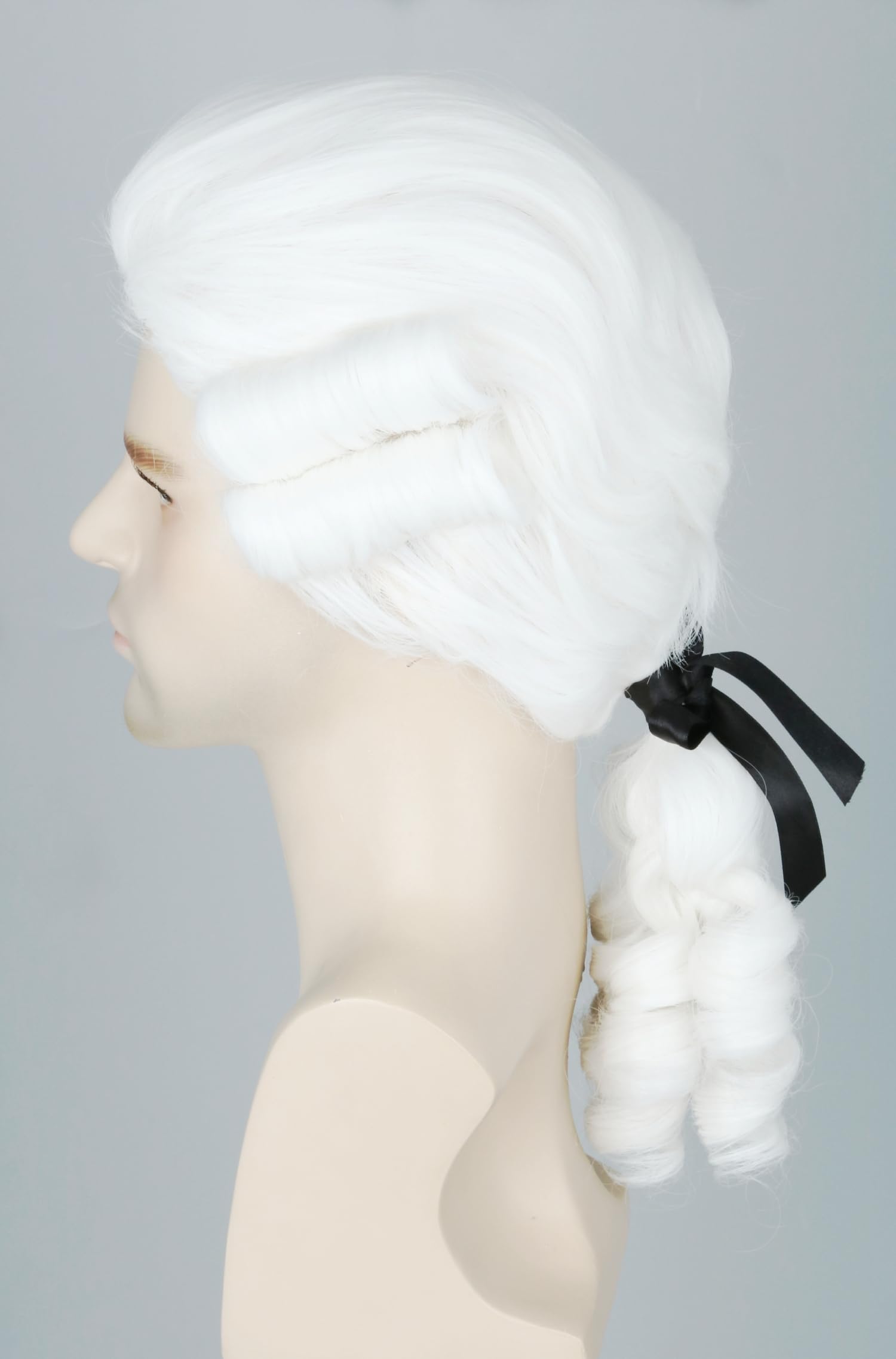 LeMarnia White Colonial Curly Judge Wig Halloween Costume Cosplay Wig - Image 4