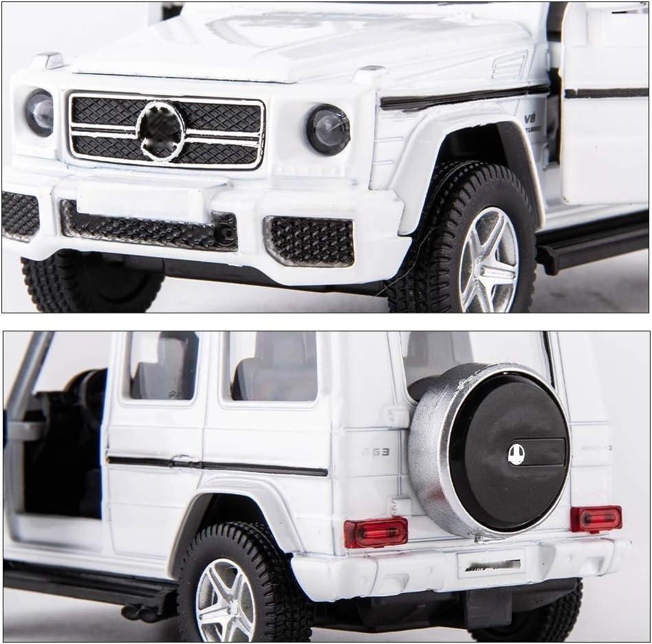Image of PLUSPOINT Diecast 1:36 Scale Benz G-63 Model Car Pull Back Action G Wagon Vehicle Alloy Simulation Supercar with Openable Doors Lights and Sound Toy for Kids and Collectors for Play & Display Gift 3+