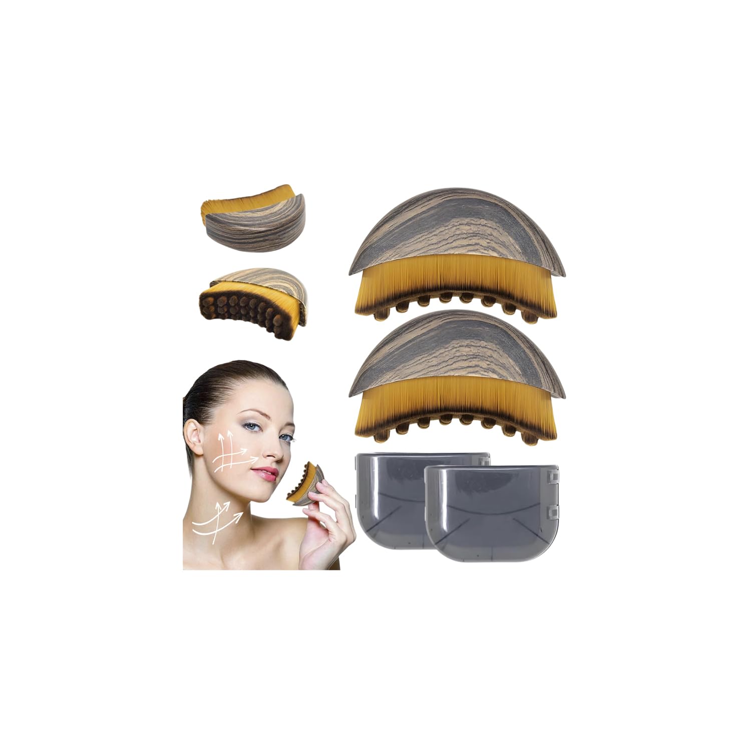Pack of 2 Lymphatic Face Brush, Lymphatic Contour Face Brush, Lymphatic Face Brush, Lymphatic Drainage Face, for Face Brush, Lymphatic Drainage Brush Face-image-7