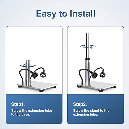 Miniatura 4 de Hayve Tubo de extensión de microscopio digital, poste de metal extensor de 6 pulgadas más largo para una visión más grande, ver toda la moneda,