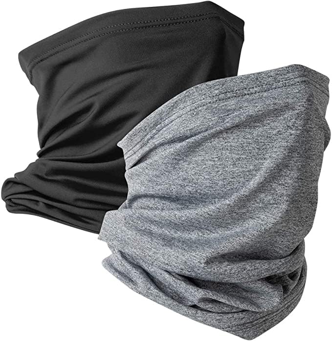 PAROPKAR Neck Gaiter Face Mask Scarf Reusable Bandanas Tube UV Protection Balaclava Outdoor Sport for Men and Women Pack of 2