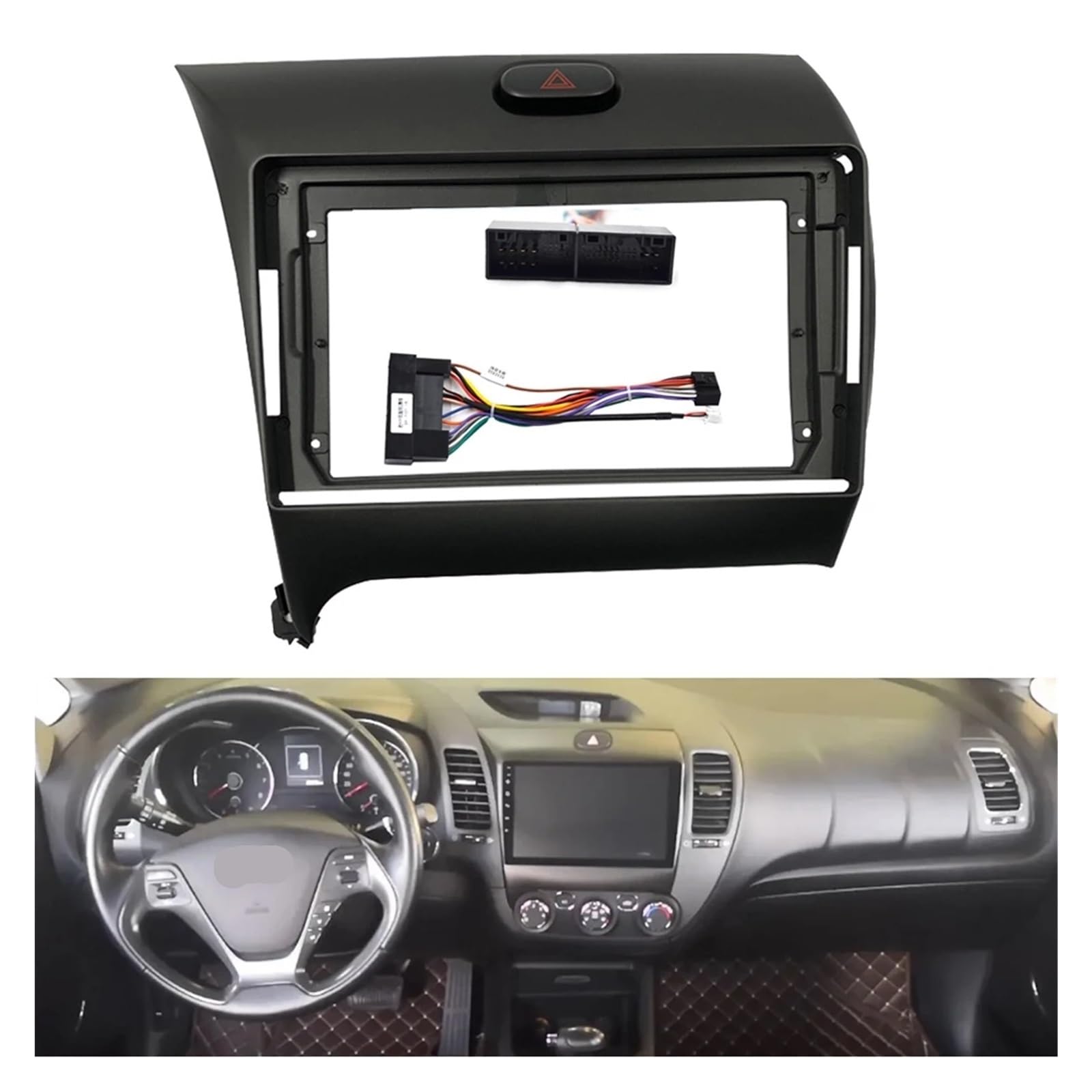 Adaptateur De Cadre Façade Voiture 9 Pouces pour Autoradio Android, Kit Montage Audio Compatible avec Kia K3 Cerato Forte 2013-2018 Auto Radio Cadre Cadre Radio | Only Frame-RHD