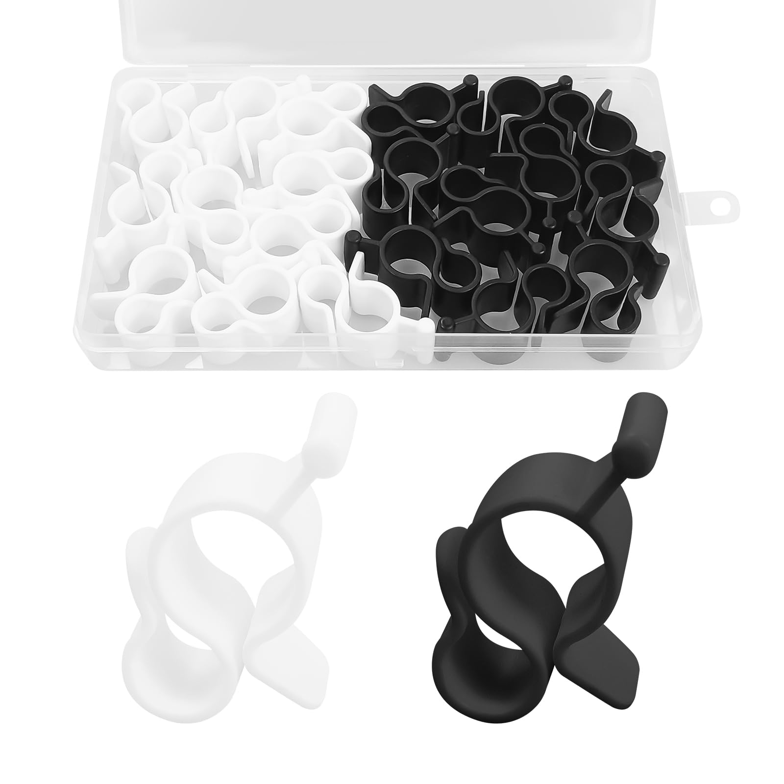 TENDAGGIMANIA Ganci per Tende da Sole Esterno 1 COPPIA - Completi di viti di fissaggio - Colore NERO - Accessori occhielli per tende da sole Tempotest in PVC Resistente