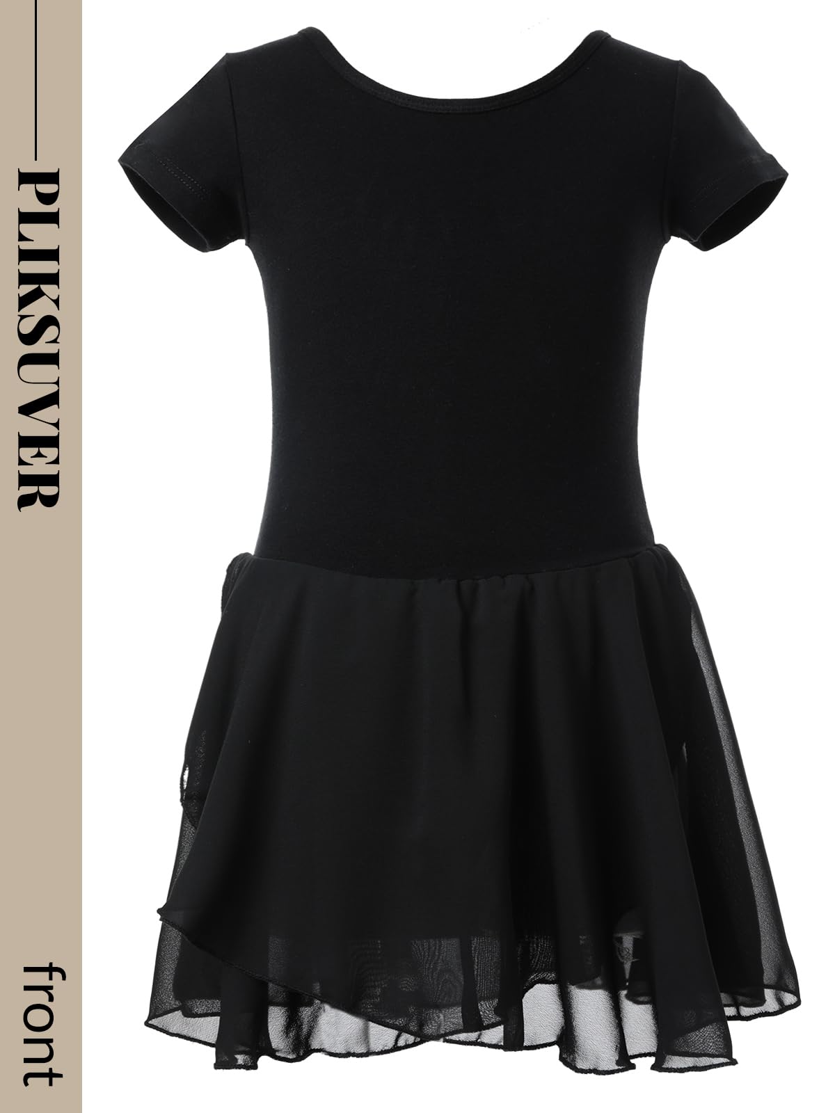 PLIKSUVER Ragazza Vestito da Balletto Body Danza Tutu Body Morbido Cotone Manica Corta con Chiffon Gonna