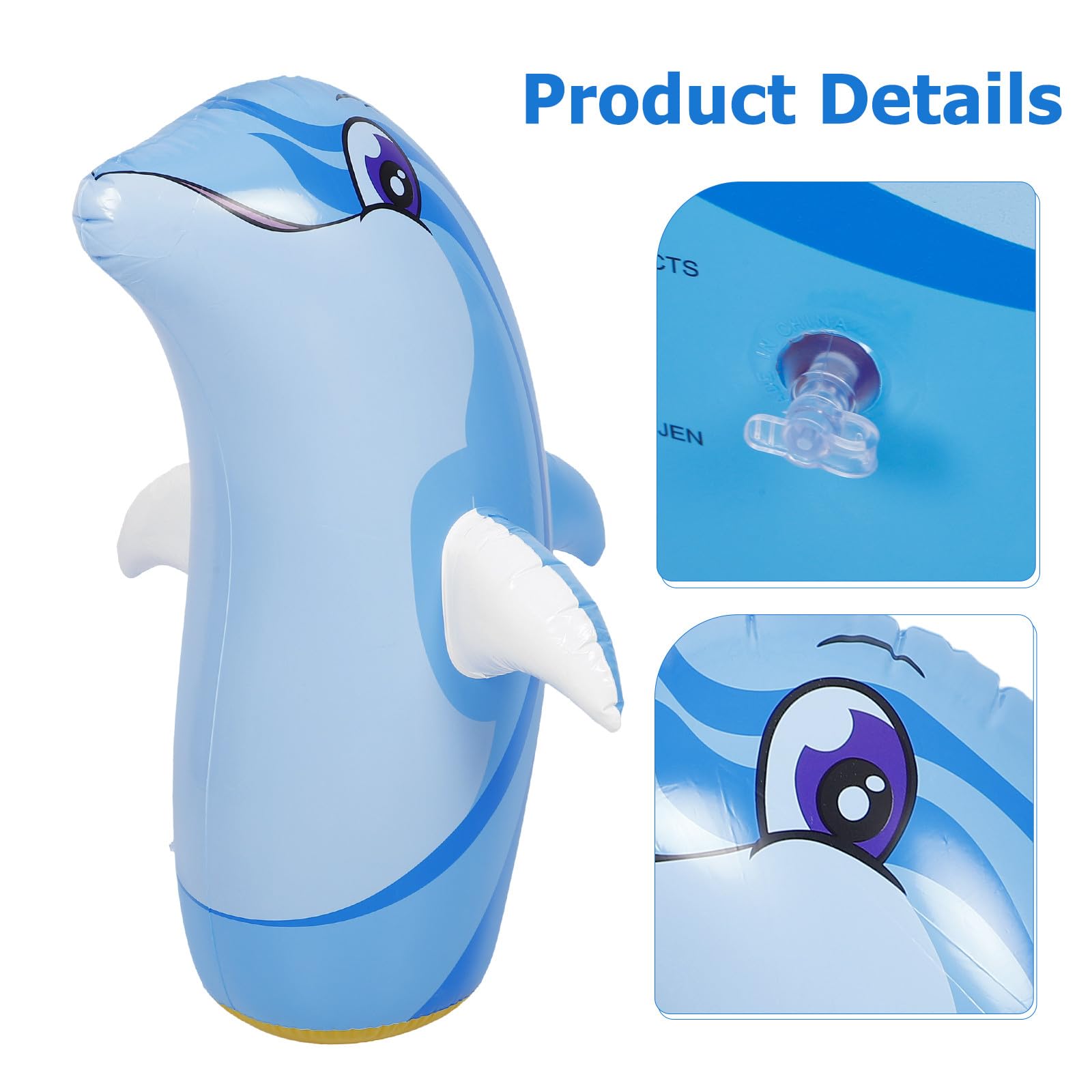ORFOFE Flotador de Piscina Delfín Inflable de PVC 85 CM Juguete Reutilizable Adultos Decoración al Aire Libre Resistente y Fácil de Transportar