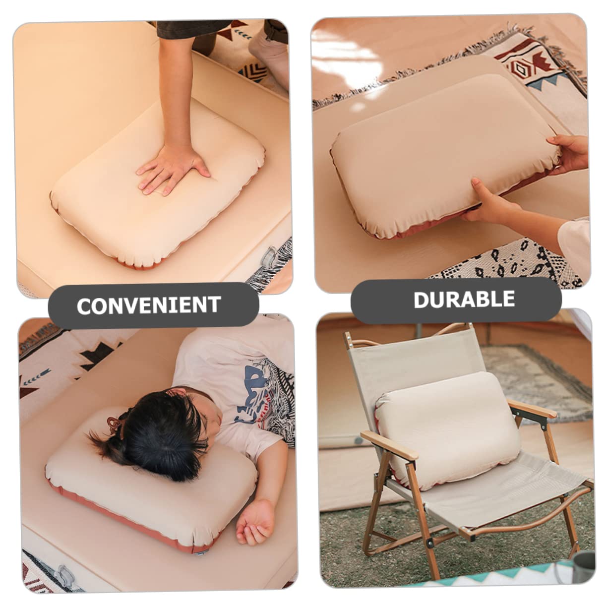 TOYANDONA Almohada Inflable De Viaje Pequeña y Fácil De Transportar para Dormir y Acampar