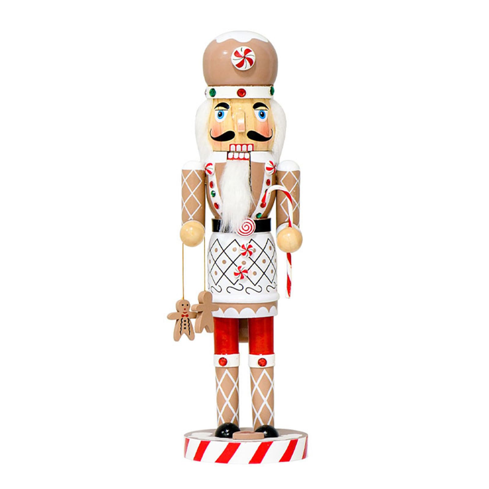 Décoration de fête de Noël casse-noisette pain d'épice bois 36cm