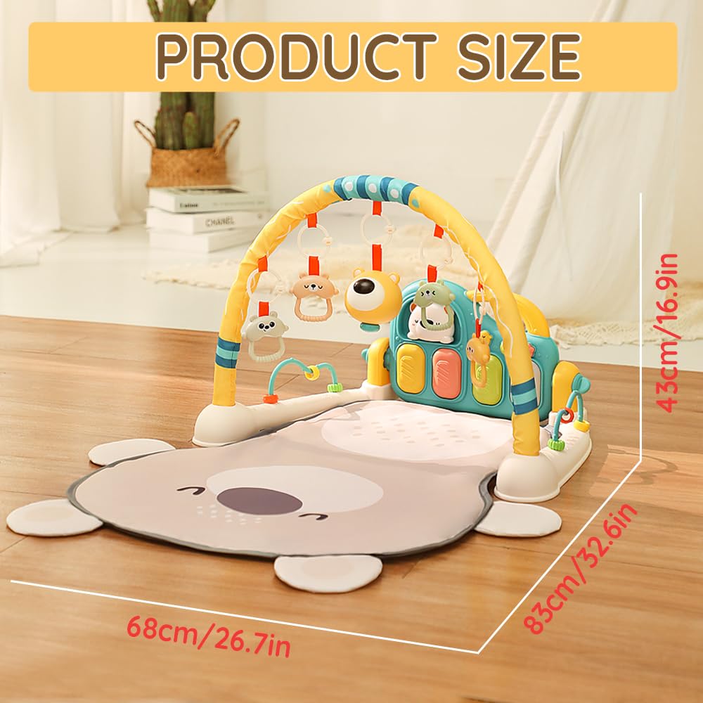 Gimnasio de juegos con piano para bebés, musical y con luces (Bear)