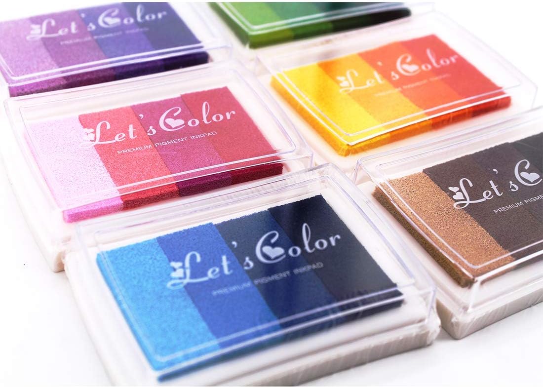 Ink Stamp Pads, Washable DIY Multicolor Craft Stamp Pad Set - 24 Colors for Holidays