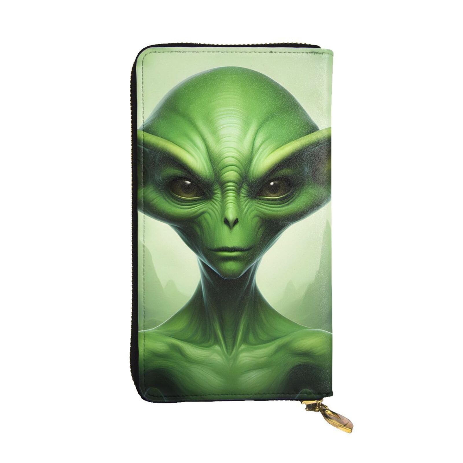 Portefeuille Alien cuir de qualité supérieure noir et vert, finitions impeccables - 6