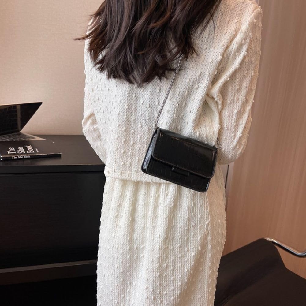 Metallic Evening Mini Silver Purse, Crossbody Bags for Women Y2K Glitter Clutch Handbag for Nightclub Parties - Image 8