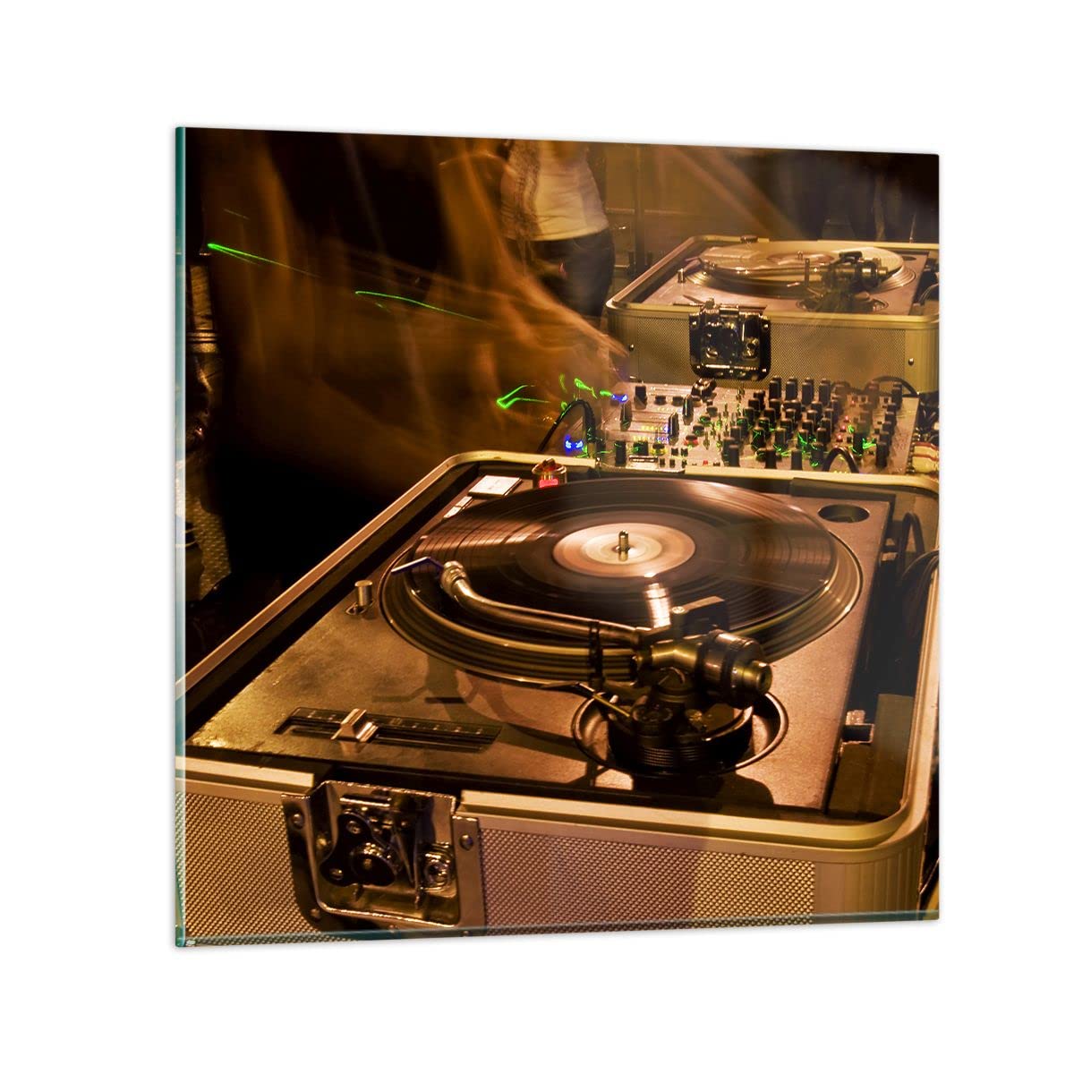 Moderno Quadro in Vetro 40x40 cm Stampe da Parete Musica Vintage - 0505 | Discoteca Ballare Ritmo Quadro Decorativo Piccolo Decorazione Murale Soggiorno Arte da Parete Decorazione da Parete ARTTOR