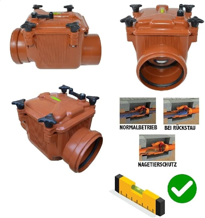 Karmat pp terugslagklep 110 mm zonder handel met RVS klep