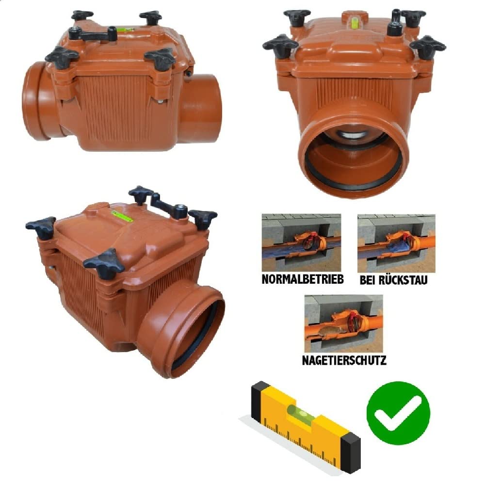 ISTA TOOLS Rückstauklappe zu Auswahl in Ø 160mm Rückstauverschluss Rattenschutz für HT - KG Rohre Rückschlagklappe Abwasser