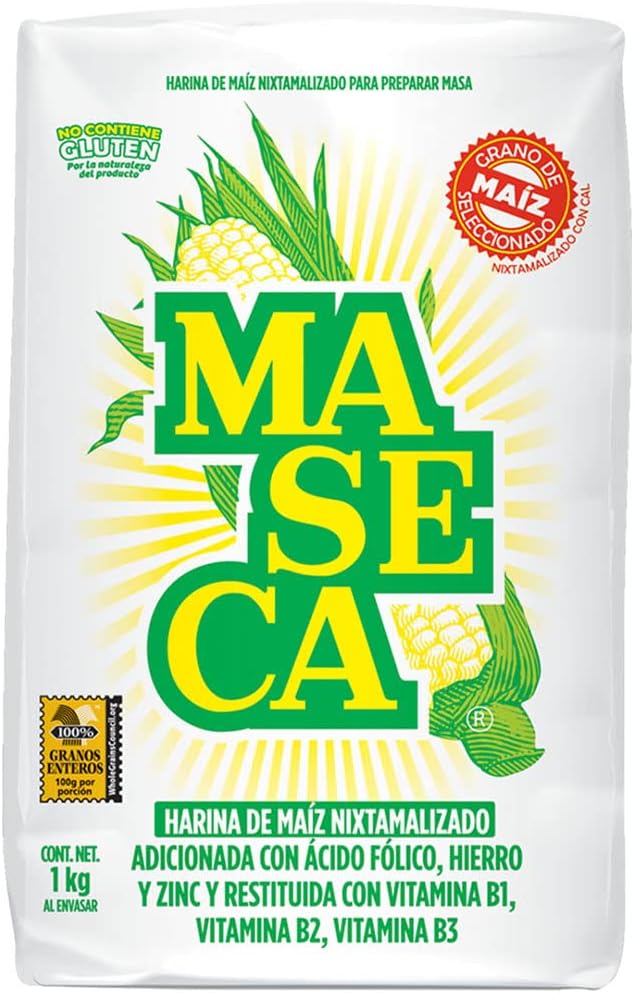 White Maseca Corn Flour 1 Kg (Pack of 2)