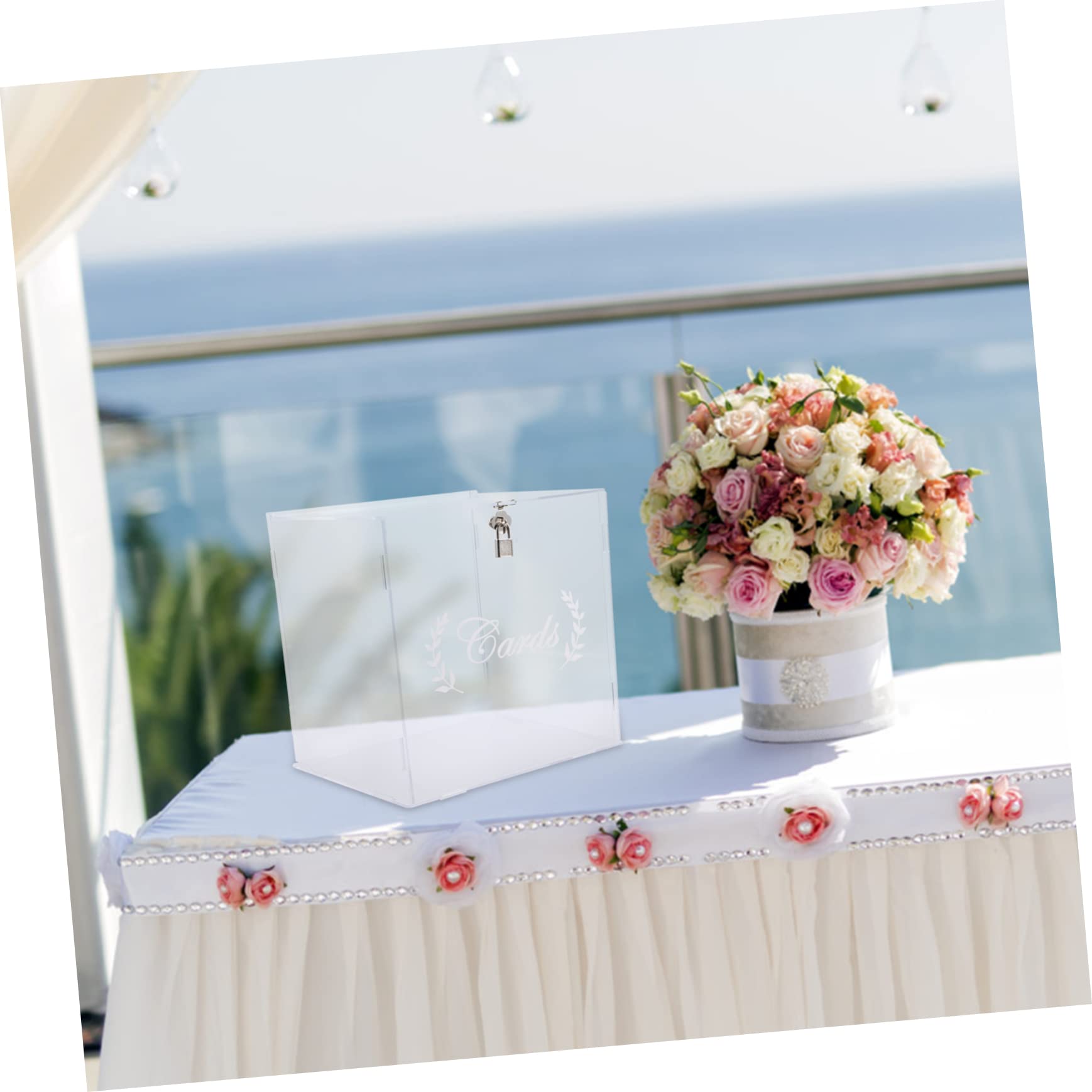 VILLCASE Transparente Acryl Kasten für Hochzeitskarten Nachrichtensammlung und Erinnerungen Sichtbares Design Dekorativ für Empfang und Party