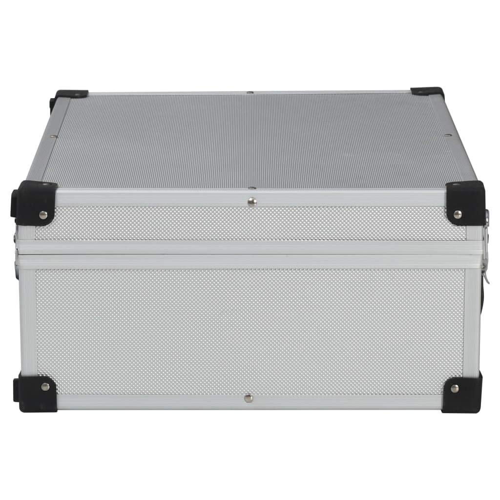 Maletín de herramientas de aluminio estructurado con 6 compartimentos, robusto maletín de almacenamiento de 46 x 33 x 16 cm para herramientas y accesorios