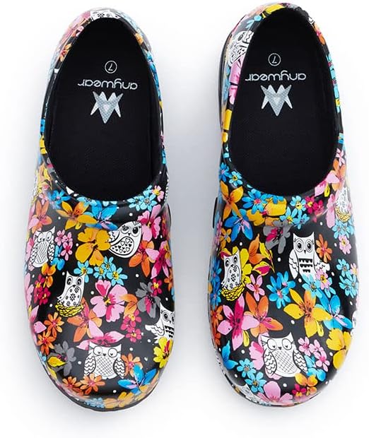 Anywear SR Angel Nursing Shoes Women- Clogs for Women & Men Chefs Kitchen Nurses Waterproof Non Slip Work Shoes Slip On Shoes Women 8 Fine Feathered Friends