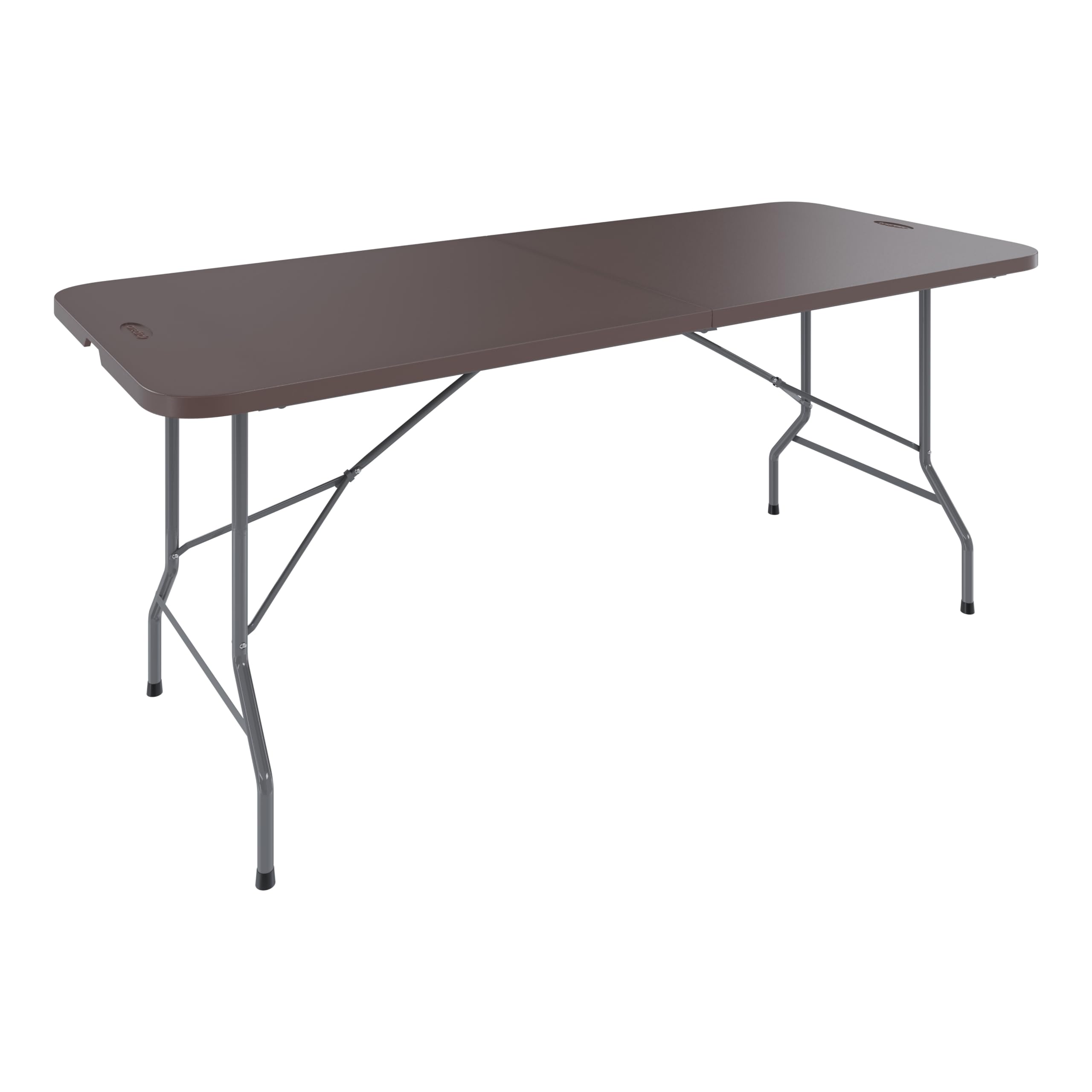 Bricozone Tavolino Pieghevole In Resina Dura Tavolo Campeggio Giardino Set Birreria Facile Trasporto Con Maniglia 180 x 74 x 74 Cm Ideale Terrazzo Fiere Sagre Rettangolare (Marrone)