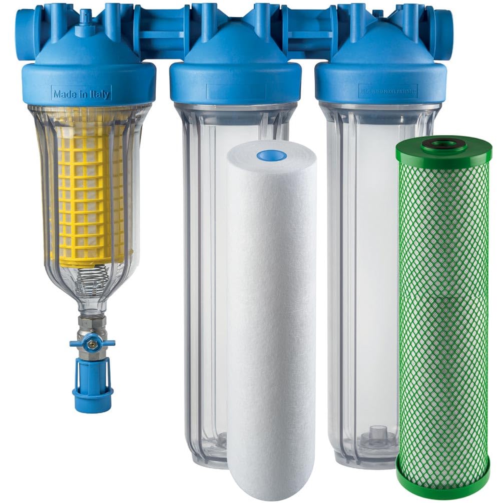 HYDRA BIG TRIO Scalemaster - Filtro de agua antical (1 pulgada, 20 pulgadas), filtro de agua para pozos ScaleArmor