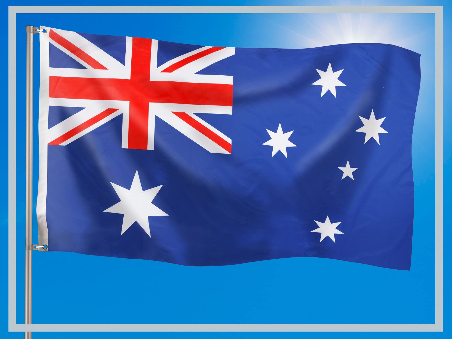 PHENO FLAGS Australia flag, Australian flag 3x5ft with brass eyelets, weatherproof national flag for flagpole, 100% polyester - Image 2