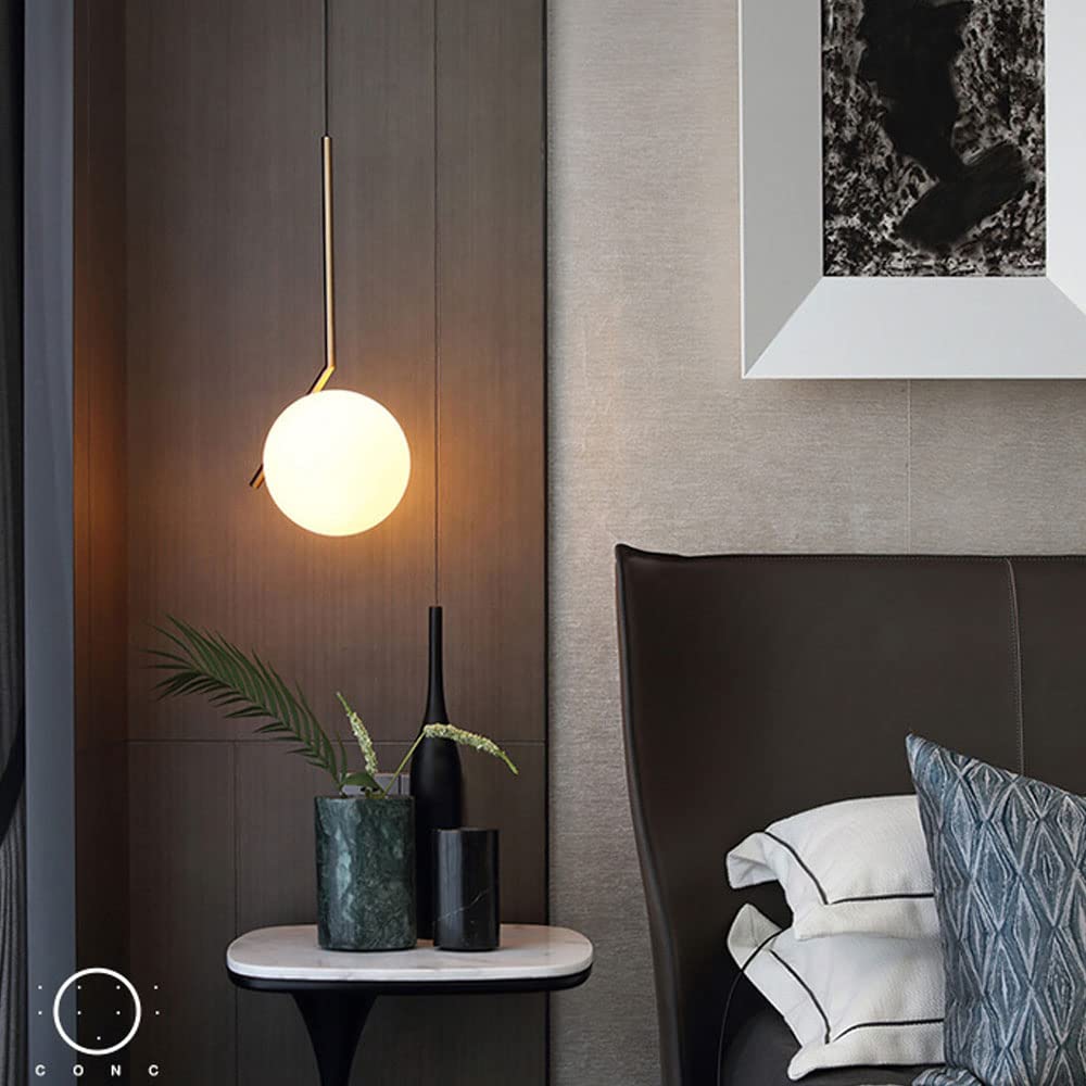 Creative Glass Chandelier Modern Minimalist Bedside Small Pendant Light Personalized Window Cafe Milk Tea Store Bar Ceiling Hanging Lamp Minimalist All Copper Nordic Small Lamp
