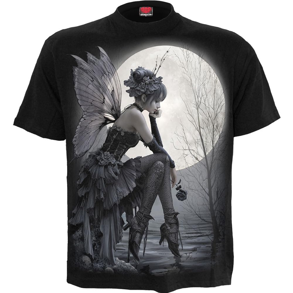Spiral Black Direct - Reflections - Front Print T-Shirt - Cotton - Size 3XL - Gothic Fairy T-Shirts