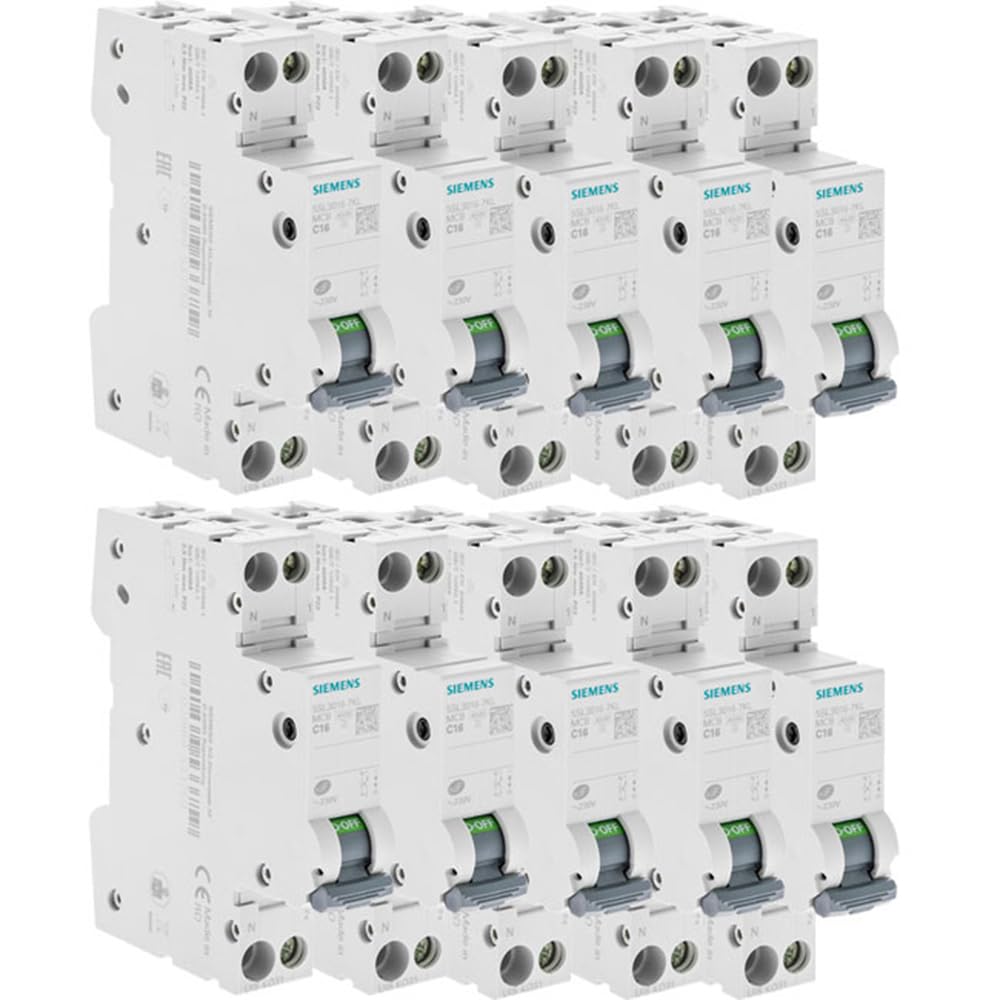 Juego de 10 interruptores eléctricos fase + neutro 16A