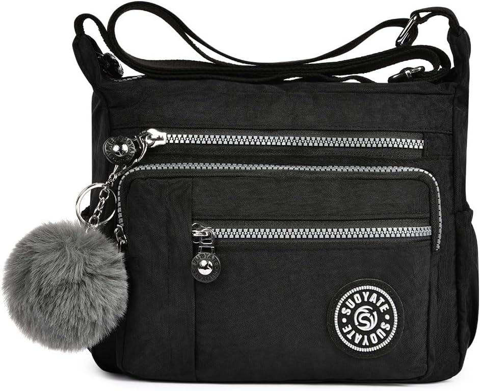 Aucuu Women's Nylon Shoulder Bag, Shoulder Bag, Handbags, Multi Pocket with Larger Capacity, Women's Shoulder Bag with Multiple Pockets, Multifunctional Crossbody Bag for Work, School, Shopper