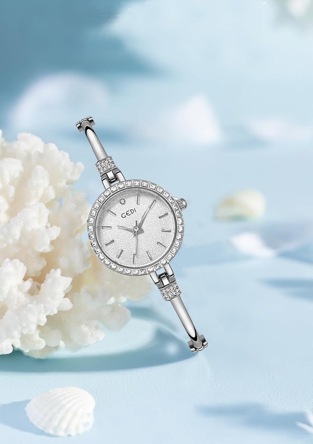Gosasa Ladies Fashion Quartz Wrist Watches Elegant Watch for Women Waterproof Stainless Steel Strap Vintage Women Watch (m Silver)