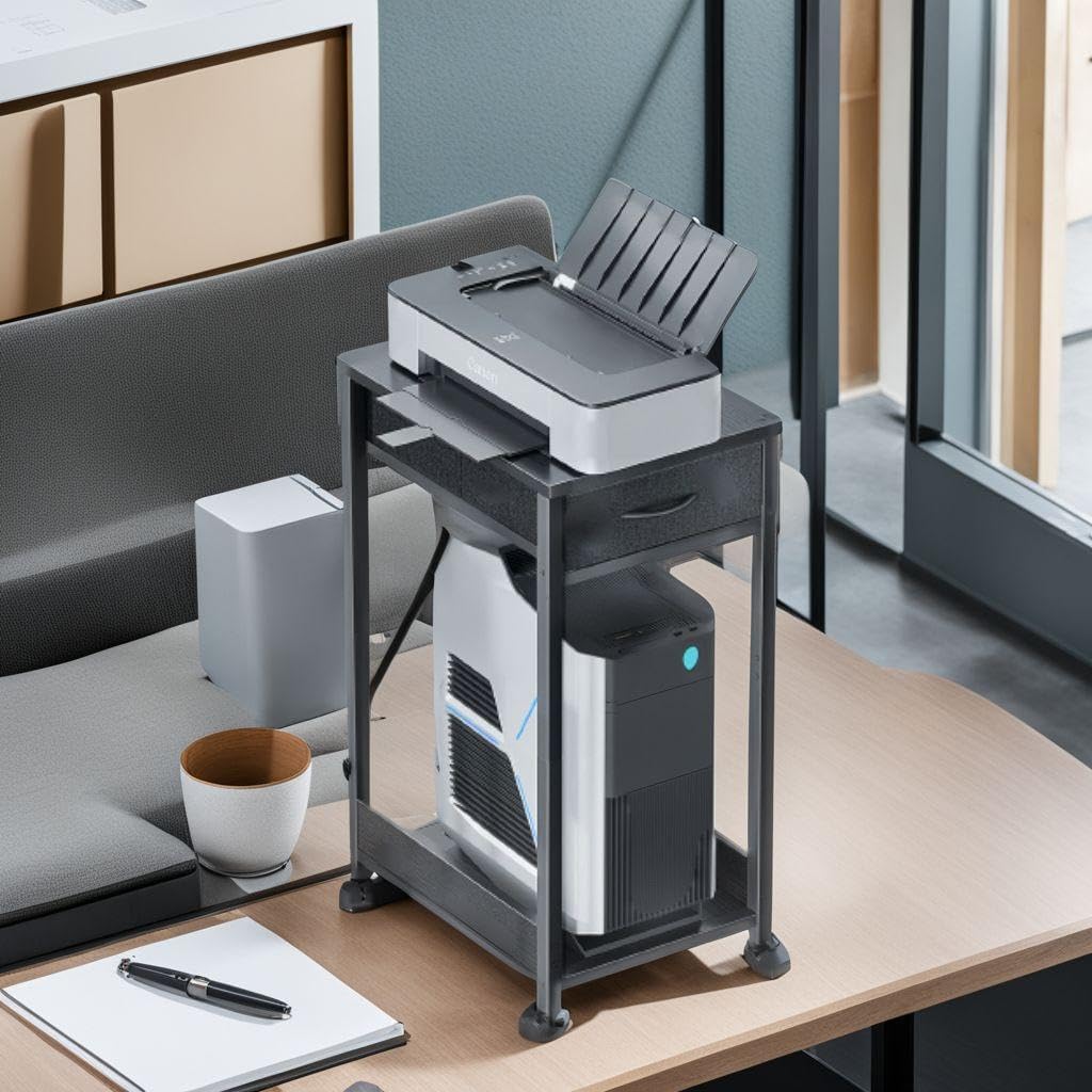 キャスター 引き出し付き 馴染むデザイン PCラックプリンター台 馴染むデザイン PCラックプリンター台 キャスター 引き出し付き