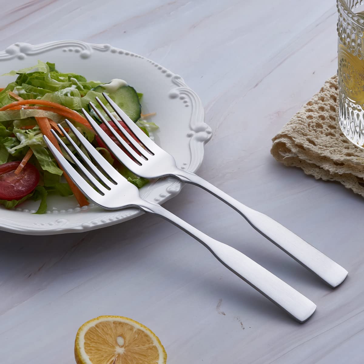 Dinner Fork, Stainless Steel 7.6” Heavy Duty Fork Silverware, Metal Fork Cutlery Set, 6-Piece — Amazon image 7
