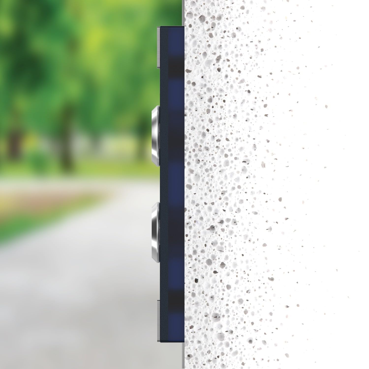 Türklingel für Mehrfamilienhaus 2 Namen Gravur - V2A Edelstahl Klingel 140x115 mm Pulverbeschichtet RAL 7016 - LED Taster Unterputz wählbar Aufputz für Haustür 2-fach