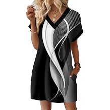 FlekmanArt Dresses for Women 2026 Casual Summer Tshirt Dress Wedding Guest Dress Short Sleeve Fashion Beach Vacation Clothes