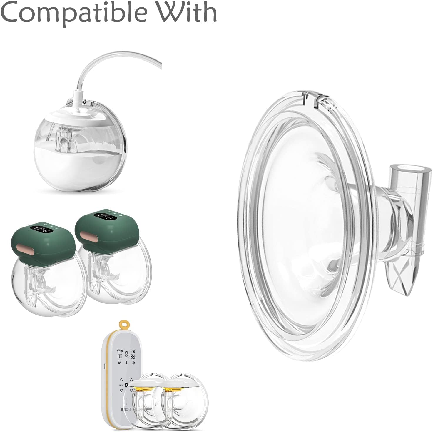 Spare Breast Shields,Wearable Milk Collection Cups Parts Replacement-Flange 28mm(2PCS)
