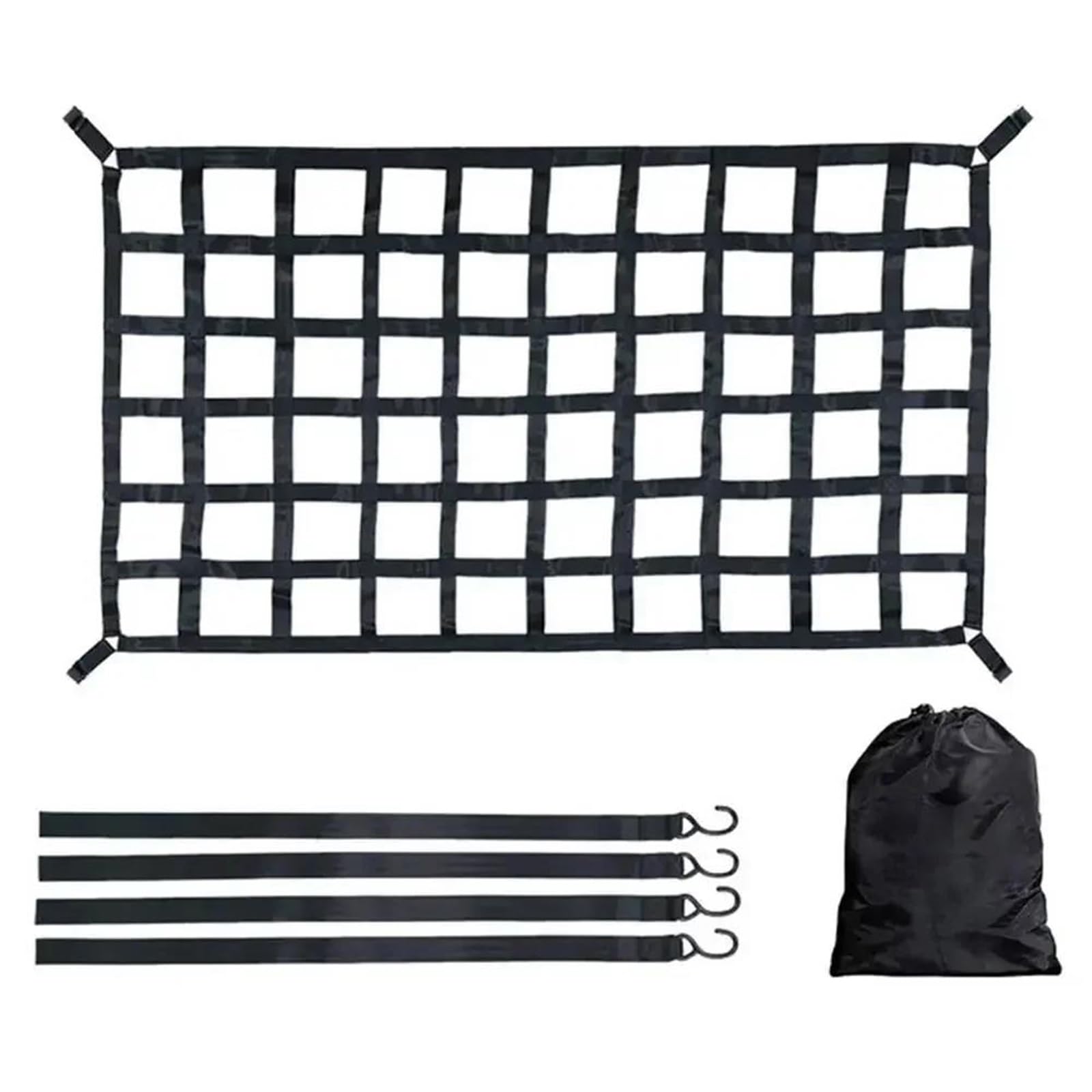 Red de Almacenamiento Red De Carga Pesada 127 X 106 Cm/167 Cm/208 Cm para Techo Camión para Remolque Accesorios Exteriores Red Maletero De Coche(L)