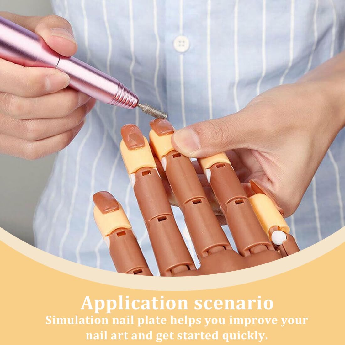 100 mains artificielles pour la pose d'ongles, ongles interchangeables pour la pose d'ongles, set de doigts professionnels pour l'art de l'ongle, blanc